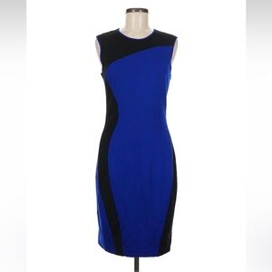 Cynthia Steffe Royal Blue and Black Colorblock Sheath Dress